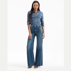 Veronica beard Kasey wide leg Jean size 28 city stroll wash